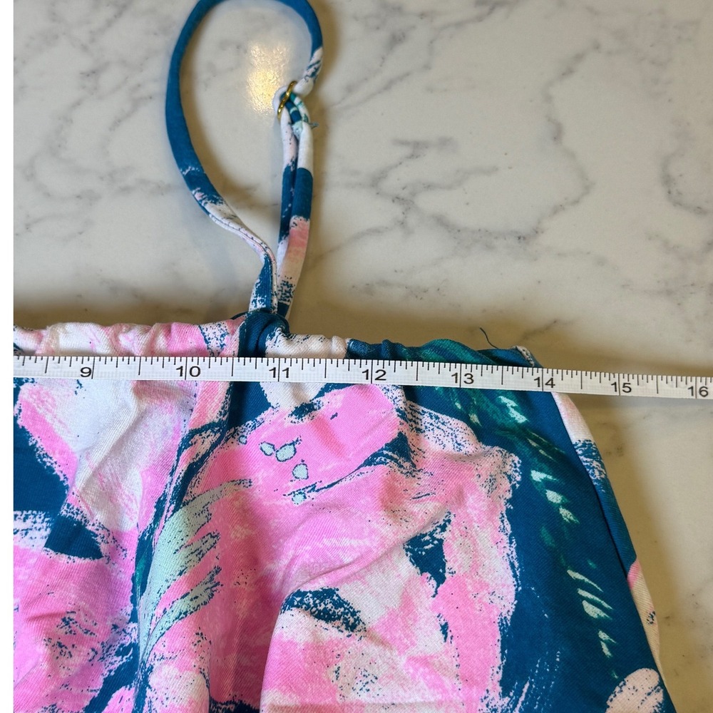 Lilly Pulitzer Annastasha Popover Shift Dress Floral Ruffle Pink Blue Size Small - Picture 5 of 7